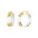 14K Yellow Gold Over Sterling Silver Mini Gold Leaf Acrylic Hoops in White