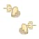 Clear Cubic Zirconia, 14K Yellow Gold Plated over Sterling Silver Heart
Stud Earrings