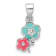 Rhodium Over Sterling Silver Blue and Pink Enamel with Cubic Zirconia
Floral Children's Pendant