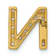14K Yellow Gold Diamond Letter N Initial Charm