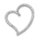 Rhodium Over 14k White Gold Diamond Heart Chain Slide Pendant
