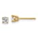 White Lab-Grown Diamond 14K Yellow Gold G-H SI Solitaire Stud Earrings 0.33ctw