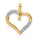 14k Yellow Gold and Rhodium Over 14k Yellow Gold Diamond Heart Pendant