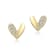 Pave CZ Heart Stud Earrings In 14K Gold Over Sterling Silver