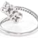 Moissanite Clover Bypass Ring In Platinum-Enhanced Sterling Silver