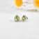 Green Peridot Pear shaped Teardrop Stud Earrings For Women