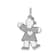 Rhodium Over 14k White Gold Satin Girl with Bow Kiss Kid Charm