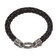 Black and Blue Leather and Stainless Steel Antiqued and Polished
8.25-inch Bracelet