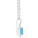 7mm Cushion Blue Topaz 1/6 ctw Diamond Rhodium Over Sterling Silver Halo
Pendant with Chain