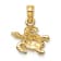 14k Yellow Gold Textured and Enameled Sea Turtle Pendant