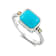 Turquoise East-West Solitaire Ring In Sterling Silver With 18K Gold Accents