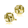 Twisted Knot Button Stud Earrings In 14K Gold Over Brass