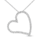 0.50ctw Diamond Heart Shaped Pendant with chain in 14k White Gold