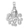 Rhodium Over Sterling Silver Polished Crystal Octopus Pendant