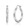 Twisted Hoop Earrings In White Rhodium Over Brass