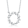 Initial O Mixed Cut CZ Pendant Necklace In Sterling Silver 18 Inch