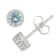 Round Aquamarine Simulant Sterling Silver Childrens Stud Earrings 0.50ctw