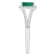 6x4mm Emerald Cut Emerald 1/4 ctw Diamond Rhodium Over Sterling Silver
Halo Ring