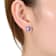 Pink CZ Halo Stud Earrings In White Rhodium Over Brass