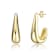 Polished J-Hoop Earrings In 14K Gold Over Brass