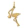 14k Yellow Gold Textured Solid Stork Charm Pendant