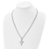 Titanium Brushed Cross Pendant with 22 Inch Curb Chain