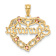 14K Tri-color Gold Textured and Diamond-Cut Grandma in Heart Pendant