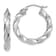 Rhodium Over 14k White Gold 1" Twisted Hoop Earrings