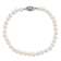 Rhodium Over Sterling Silver 4-5mm White Freshwater Cultured Pearl Bracelet