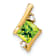 10k Yellow Gold 0.63 ctw Cushion Peridot and Diamond Chain Slide Pendant