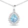 2.30ctw 14K White Gold Pear  Aquamarine and White Diamond Pendant with
18 inch Cable Chain