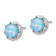 Rhodium Over Sterling Silver Lab Created Blue Opal and Cubic Zirconia
Stud Earrings