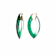 14K Yellow Gold Over Sterling Silver Painted Marquise Hoops in Green