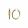 14K Yellow Gold Over Sterling Silver Acrylic Crossover Hoop Earrings in Blackberry