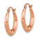 14k Rose Gold Diamond-Cut Textured 3/4" Hoop Earrings