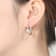 CZ Modified Hoop Earrings In Sterling Silver