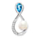 Rhodium Over 10k White Gold Infinity Chain Slide with 1.97ctw Swiss Blue
Topaz, FWC Pearl, Diamond