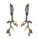 Smoky Quartz Black Rhodium Over Sterling Silver Leaf Earrings