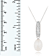 8-9mm Drop White Cultured Freshwater Pearl and CZ Rhodium Over Sterling
Silver Pendant
