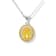 Rhodium Over Sterling Silver Oval Citrine and White Sapphire Halo
Pendant with Chain