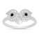 Black And White Cubic Zirconia Rhodium Over Sterling Silver Owl Ring 0.19ctw