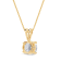 White Cubic Zirconia 14k Yellow Gold Pendant With Chain 1.00ctw