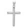 Rhodium Over 14k White Gold 3D Polished Tube Cross Pendant