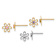 14k Two-tone Gold Multi-Color Cubic Zirconia 7mm Three Flower Stud
Earrings Set