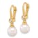 14K Yellow Gold 7-8mm Round White Akoya Cultured Pearl and 0.10 cttw
Diamond Dangle Earrings