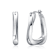 Wavy Twisted Hoop Earrings In White Rhodium Over Brass