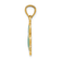 14K Yellow Gold Enameled 3 Leaf Clover Pendant