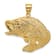 14k Yellow Gold 2D Textured Bass Fish Jumping Charm