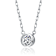 CZ Bezel-Set Pendant Necklace in Rhodium Over Brass