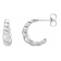 14K White Gold Rope Design J-Hoop Earrings